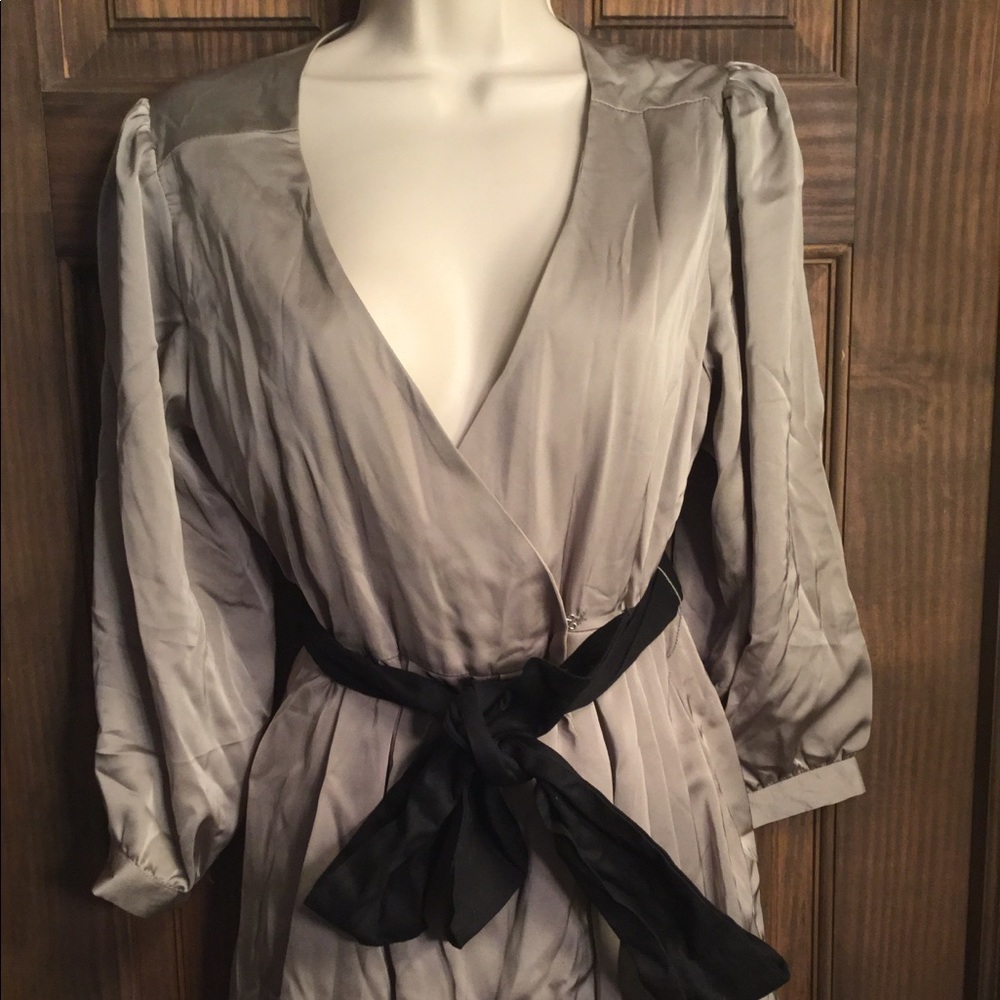 Braque Label Wrap Tulip Satin Dress